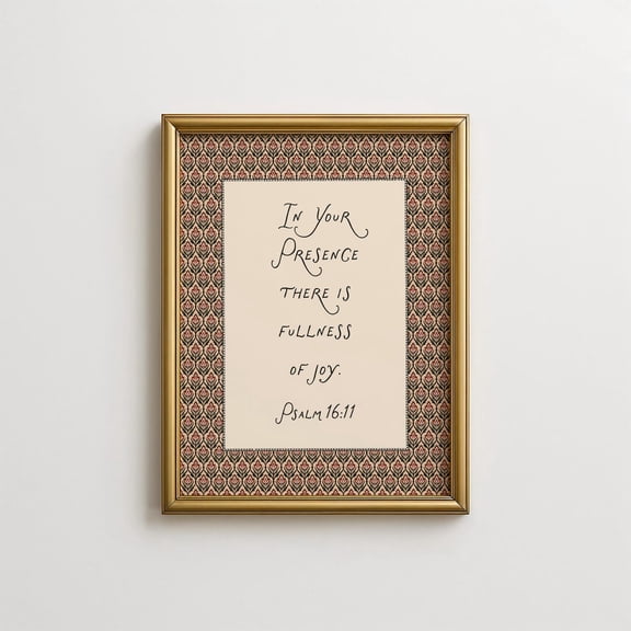 Psalm 16:11 Elegant Calligraphy Inspirational Scripture, Unframed Poster