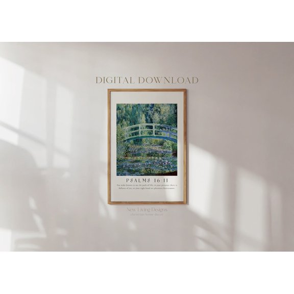 Psalm 16 You Make Known Path Bible Verse Modern Christian Faith Home Decor, Unframed Paper Poster 8x10in