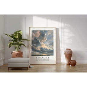 Psalm 19 Heavens Declare Glory Of God Clouds Art Bible Verse Christian Decor Home Decor Office Wall Art