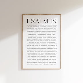 Psalm 19 The Heavens Declare The Glory Of God Modern Christian Print Bible Verse Wall Art Minimal Scripture Unframed Paper Print