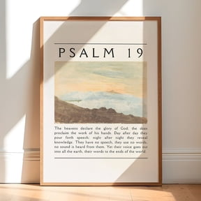 Psalm 19 Vintage Christian Poster: Landscape Bible Verse Home Decor Office Wall Art