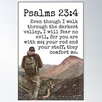 Psalm 23:4 Poster Wall Art, Modern Wall Decor For Living Room Bedroom, 8x12 UNFRAMED