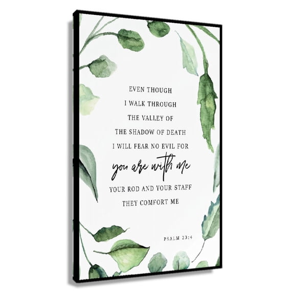 Psalm 23 4 You Are with Me Bible Verse Wall Art, Scripture Printable Wall Art, Bible Verse Gift Poster Printing Wall Living Room Decoration Bedroom