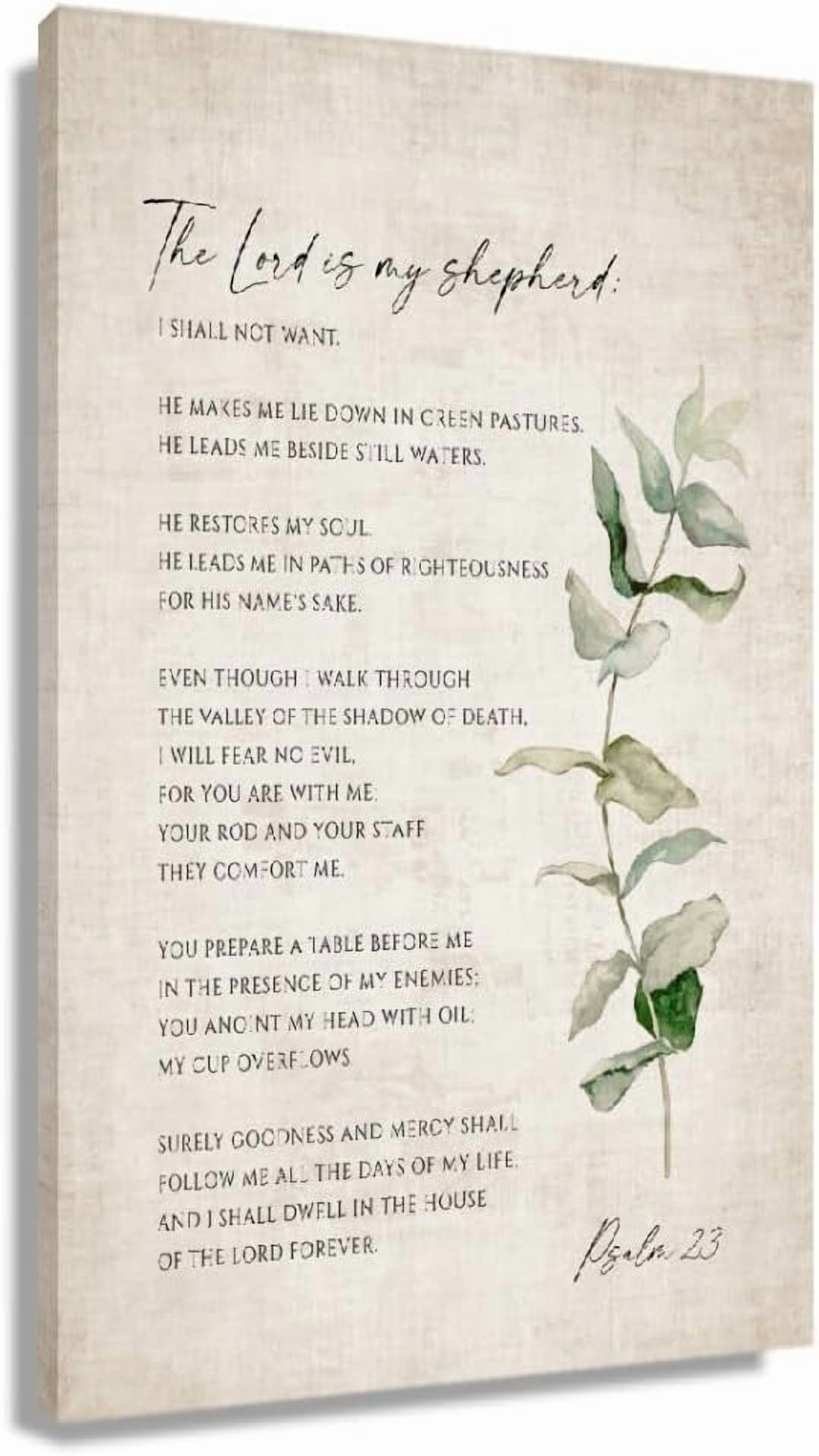 Psalm 23 Bible Verse Wall Art Prayer Poster The Lord is My Shepherd ...
