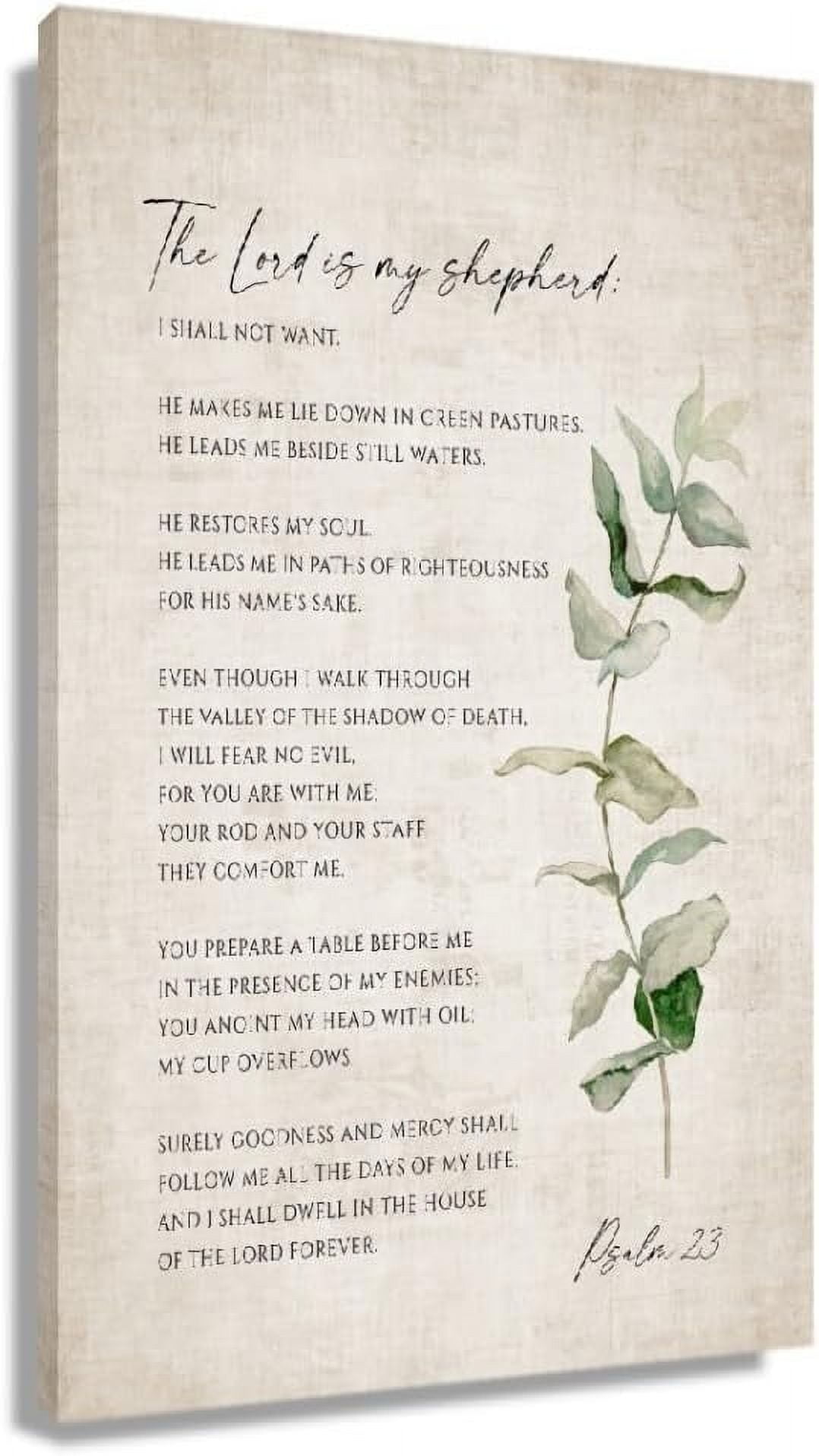 Psalm 23 Bible Verse Wall Art Prayer Poster The Lord is My Shepherd ...