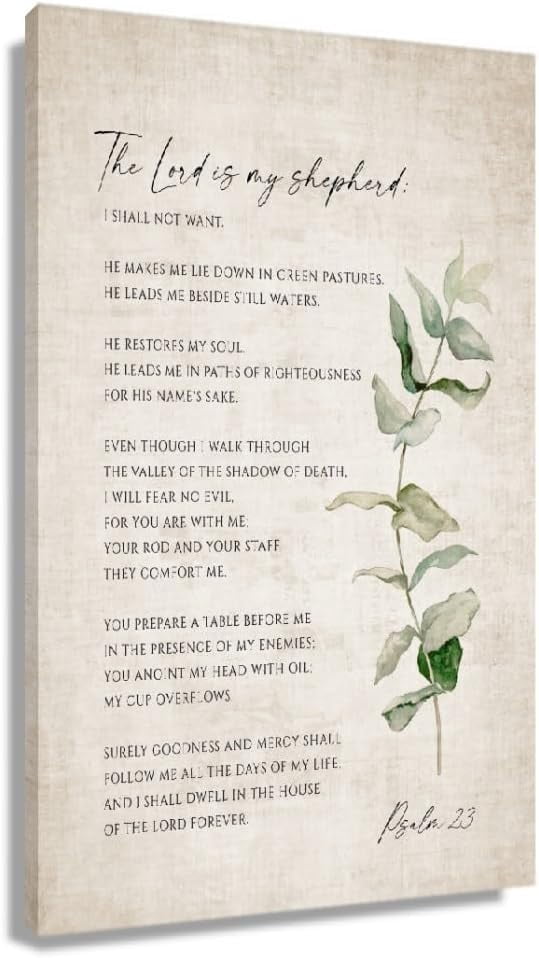 Psalm 23 Bible Verse Wall Art Prayer Poster The Lord is My Shepherd ...