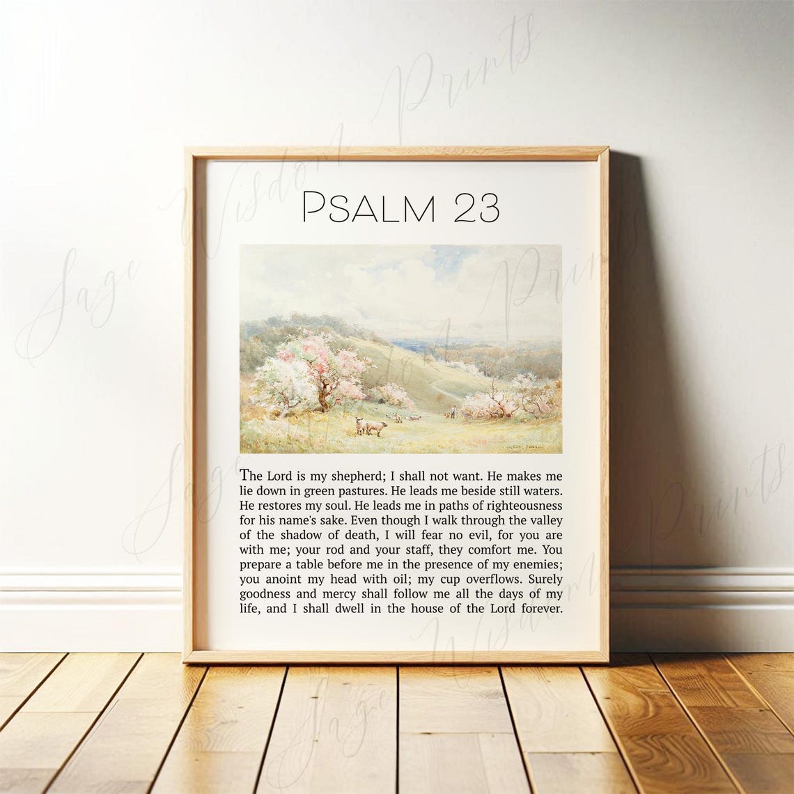 Psalm 23 Bible Verse Wall Art The Lord is My Shepherd Christian Print ...