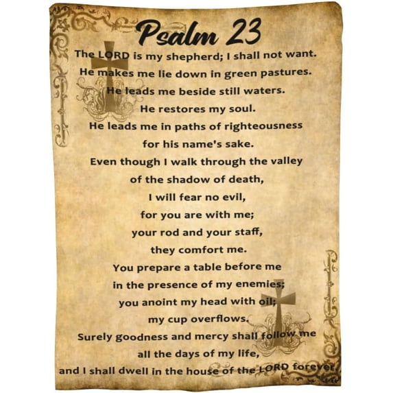 Psalm 23 Blanket Christian Gifts (50x40inch)- Religious Throw Blanket Soft Lightweight Cozy Plush Warm Blankets for Women Men