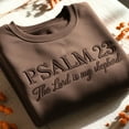 thumbnail image 1 of Psalm 23 Embroidered Sweatshirt: Christian Bible Verse, Fall Faith, 1 of 4