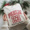 thumbnail image 1 of Psalm 23 Embroidered Sweatshirt, Varsity Embroidered Christian Crewneck, The Lord Is My Shepherd Sweatshirt, Bible Verse Apparel, Faith Gift, 1 of 4