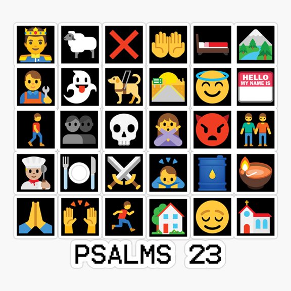 Psalm 23 Emoticon Design Sticker