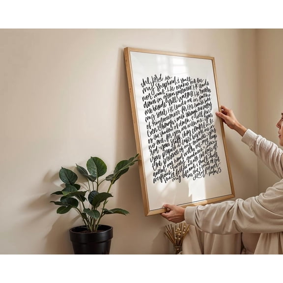 Psalm 23 Full Chapter Print, Unframed Paper Poster 24x36in
