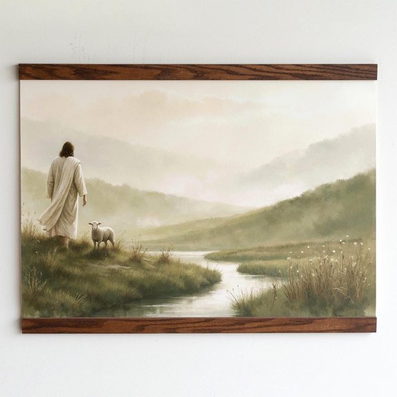 Psalm 23 Jesus Sheep Tapestry