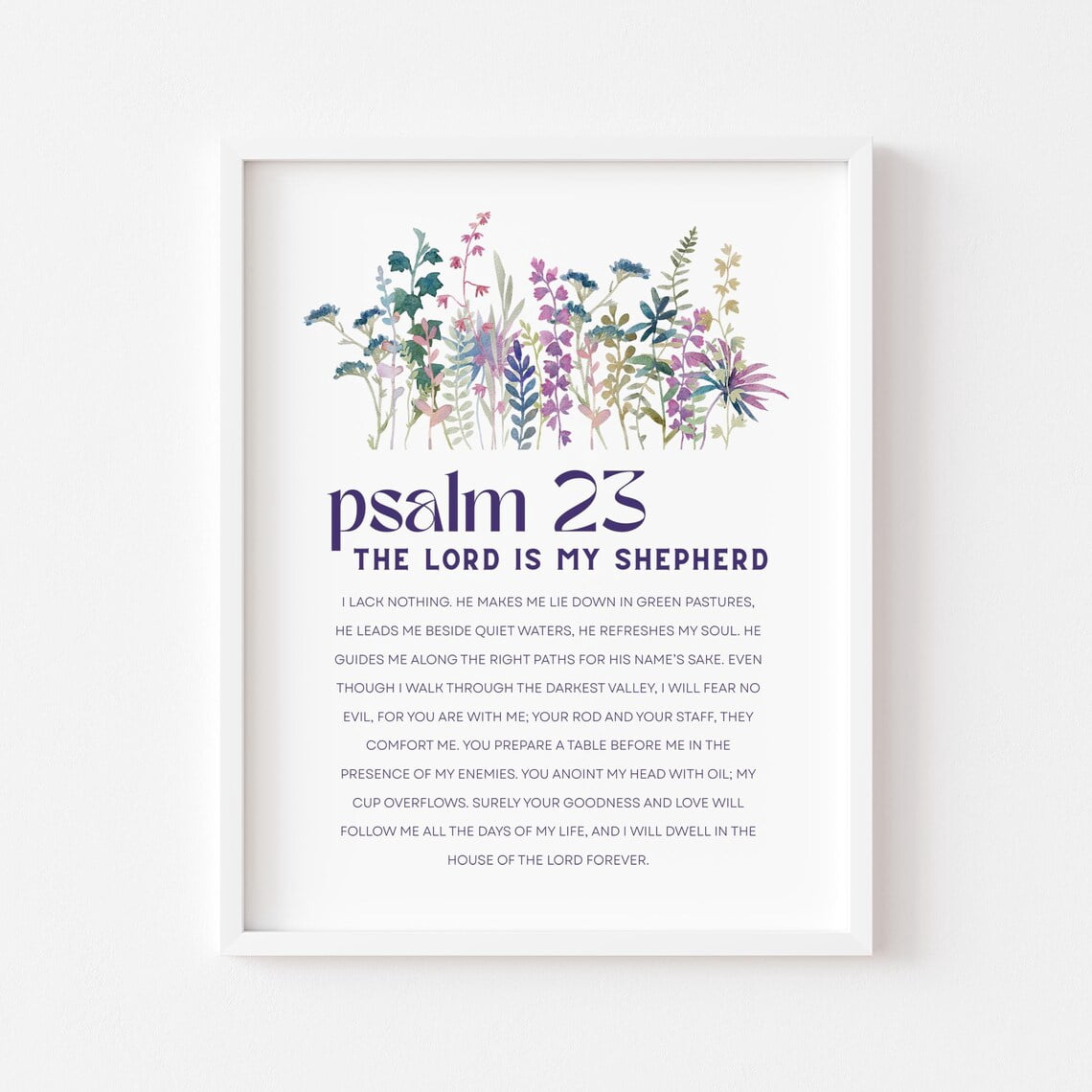 Scripture Purses Psalm 23 Modern Floral Scripture Print - Walmart.com