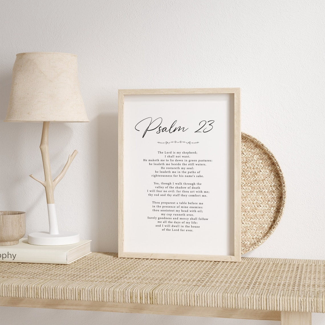 Psalm 23 Print Scripture Wall Decor Bible Verse Religious Art ...