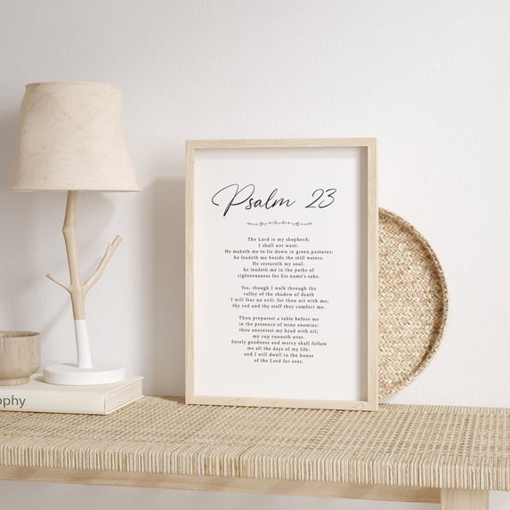 Psalm 23 Print Scripture Wall Decor Bible Verse Religious Art ...