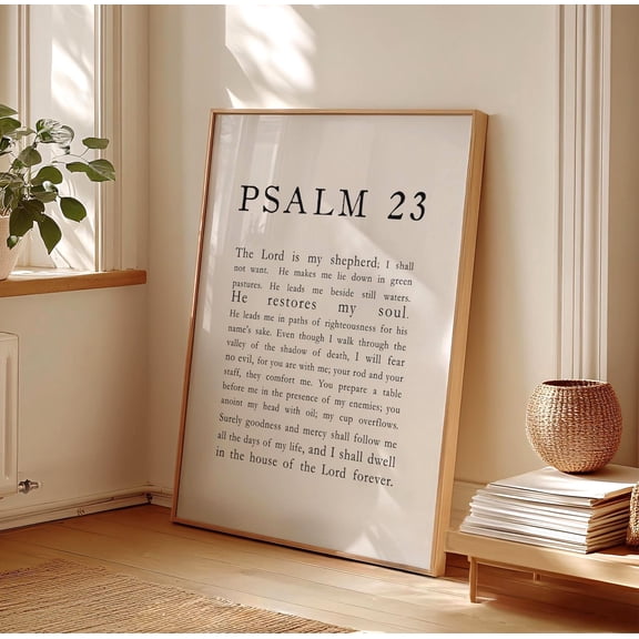 Psalm 23 Scripture Print The Lord Is My Shepherd Christian Wall Art
