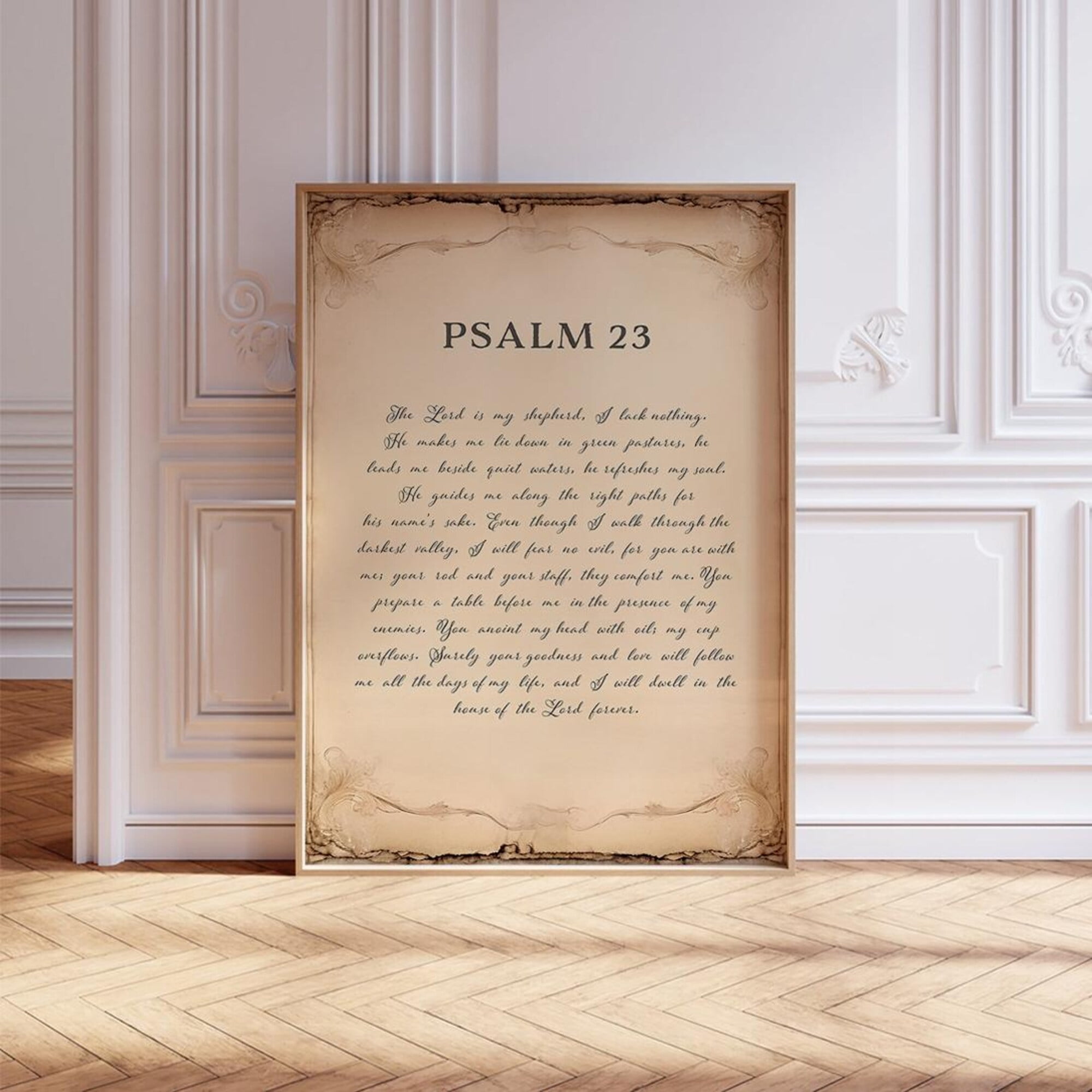 Psalm 23 Scripture Wall Art Christian Print The Lord Is My Shepherd ...