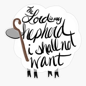 Psalm 23 Sheep Inspirational Bible Verse Sticker