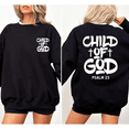thumbnail image 1 of Psalm 23 Sweatshirts for Women & Men White Child Of God & Cross Print Tops Christian Long Sleeve Crewneck Pullover Casual Faith Based Shirts for Daily Outfits Black,S, 1 of 5