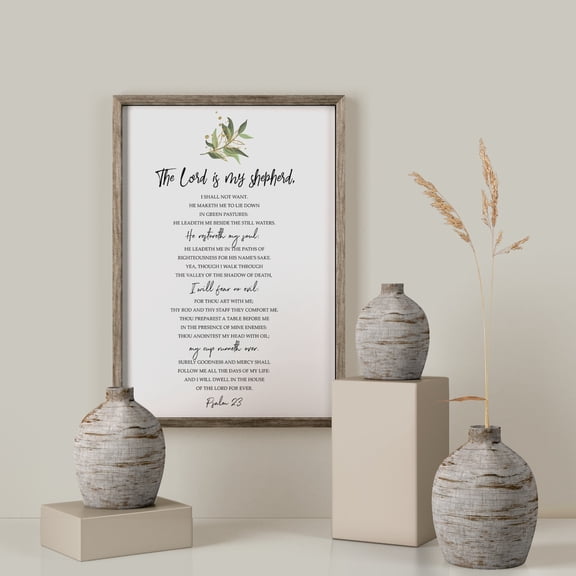 Psalm 23 The Lord Is My Shepherd Scripture Poster, Unframed Paper Poster 8x10in