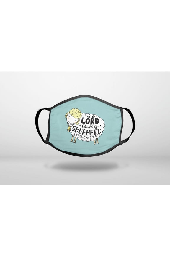 Psalm 23 - The Lord is My Shepherd - 3-Ply Reusable Soft Cloth Face Covering, Unisex, Cotton Inner Layer