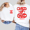 thumbnail image 1 of Psalm 23 Tops for Women & Men Red Child Of God & Cross Graphic Tees Christian Short Sleeve Tshirts Casual Faith Based Shirts for Daily Outfits White,5XL, 1 of 6