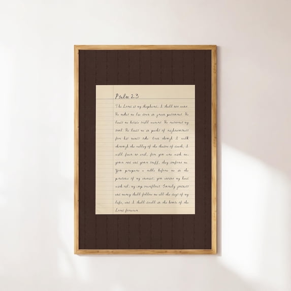 Psalm 23 Vintage Christian Faith Based Wall Decor, Unframed Canvas 16x20in