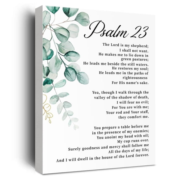 Psalm 23 Wall Art, Bible Verses Wall Decor, Scripture Wall Art, Christian Wall Decor, Inspirational Quotes Bible Verse Scripture  Christian Prayer Room Office Church Decor poster