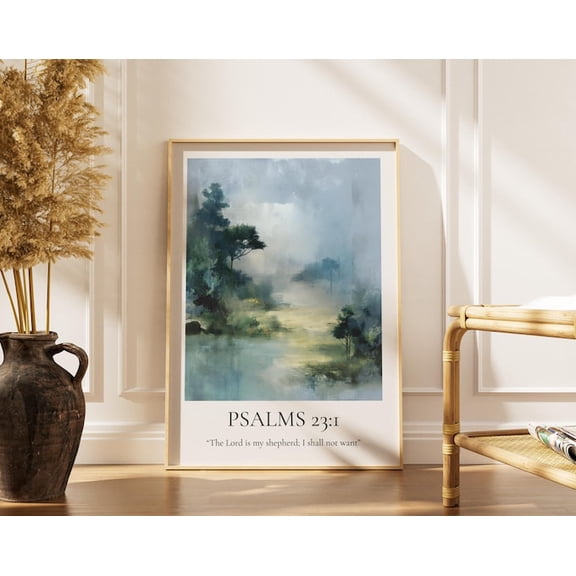 Psalm 23 Wall Art Print, Unframed Paper Poster 8x10in