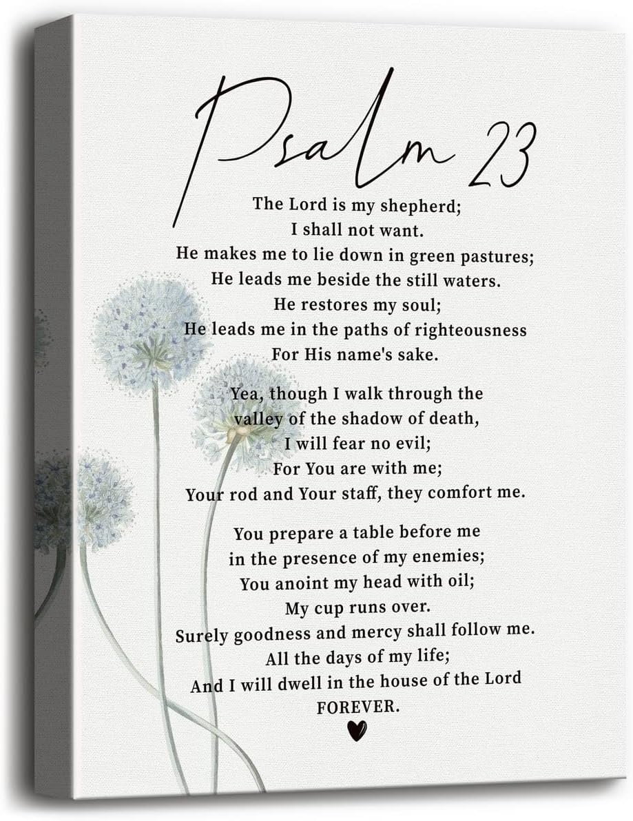 Psalm 23 Wall Art, Psalm 23 Scripture Wall Decor, The Lord is My ...