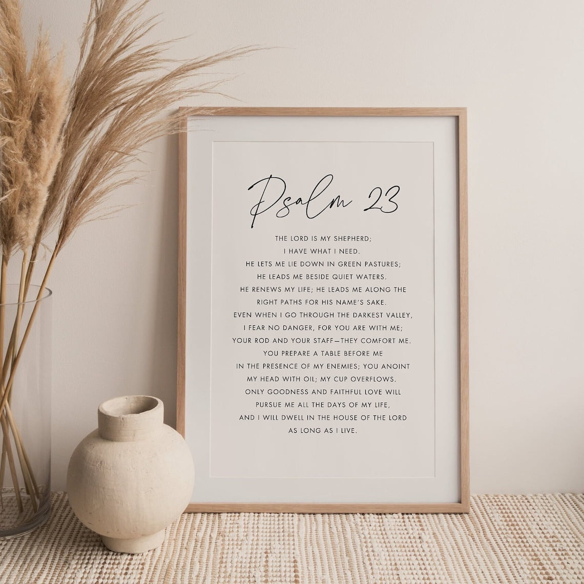 Psalm 23 Wall Art The Lord Is My Shepherd Bible Verse Modern Christian ...
