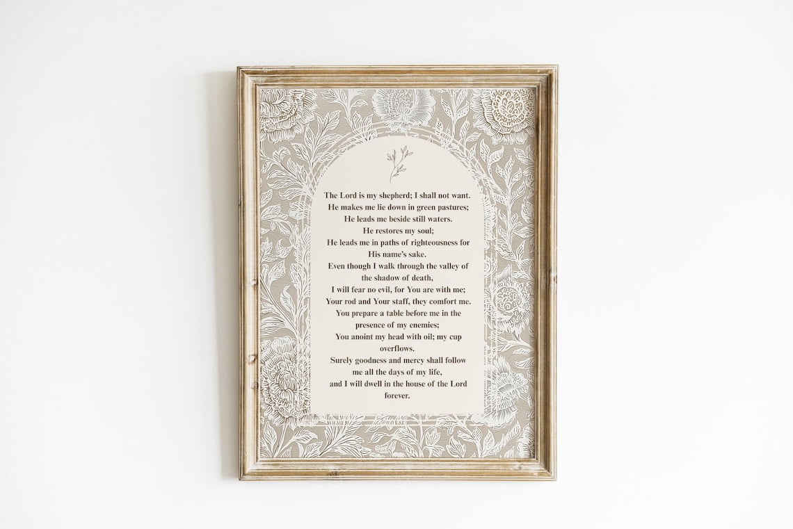Psalm 23 Wall Art The Lord Is My Shepherd Minimalist Bible Verse Print ...