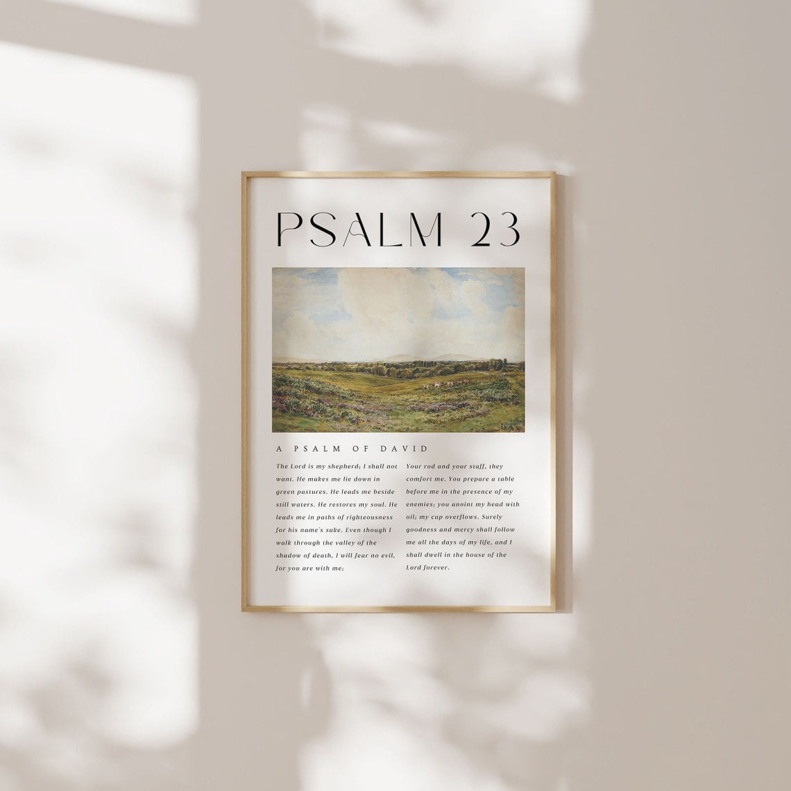 Psalm 23 Wall Art The Lord Is My Shepherd Print Vintage Bible Verse ...