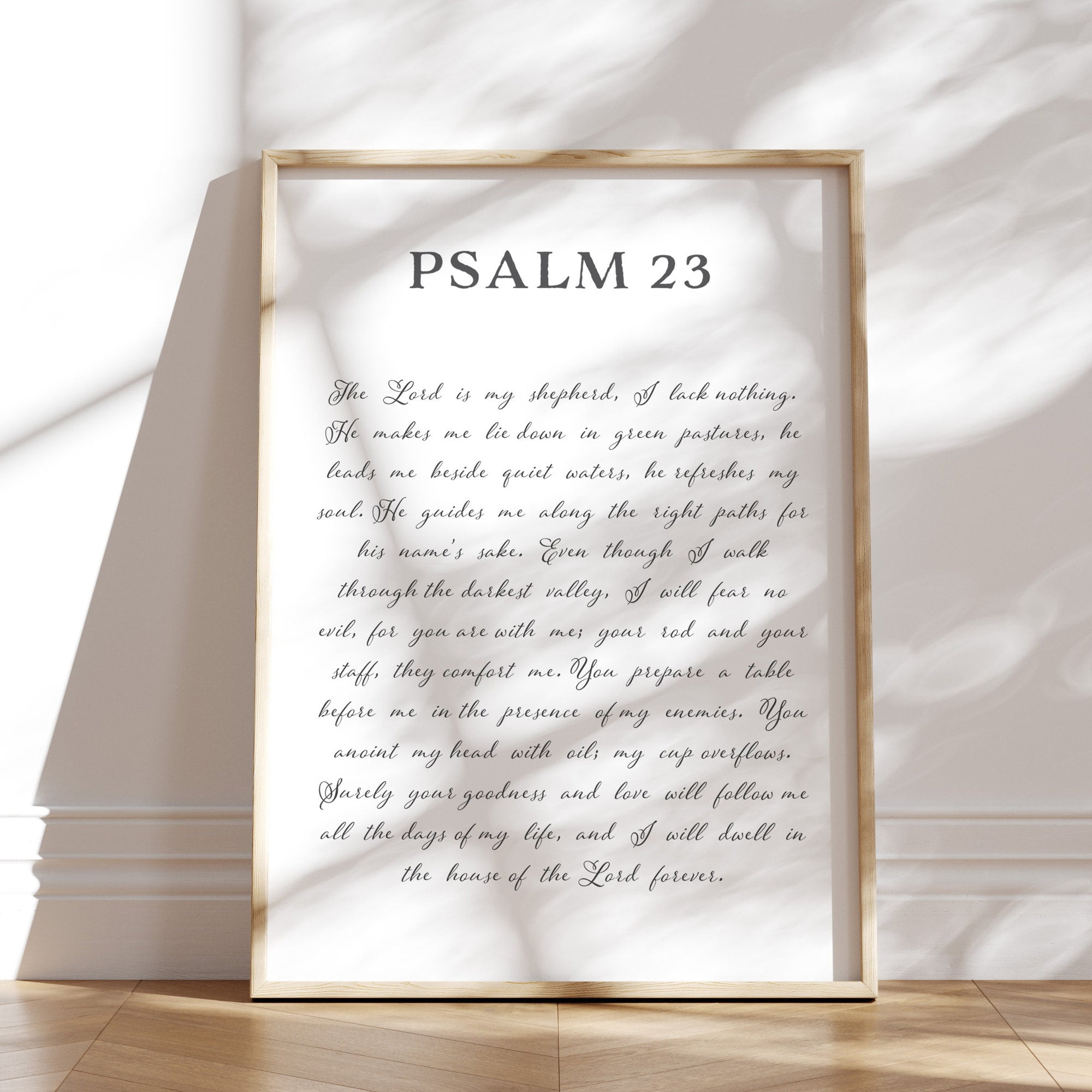 Psalm 23 Wall Art Vintage Scripture Bible Verse Print The Lord Is My ...