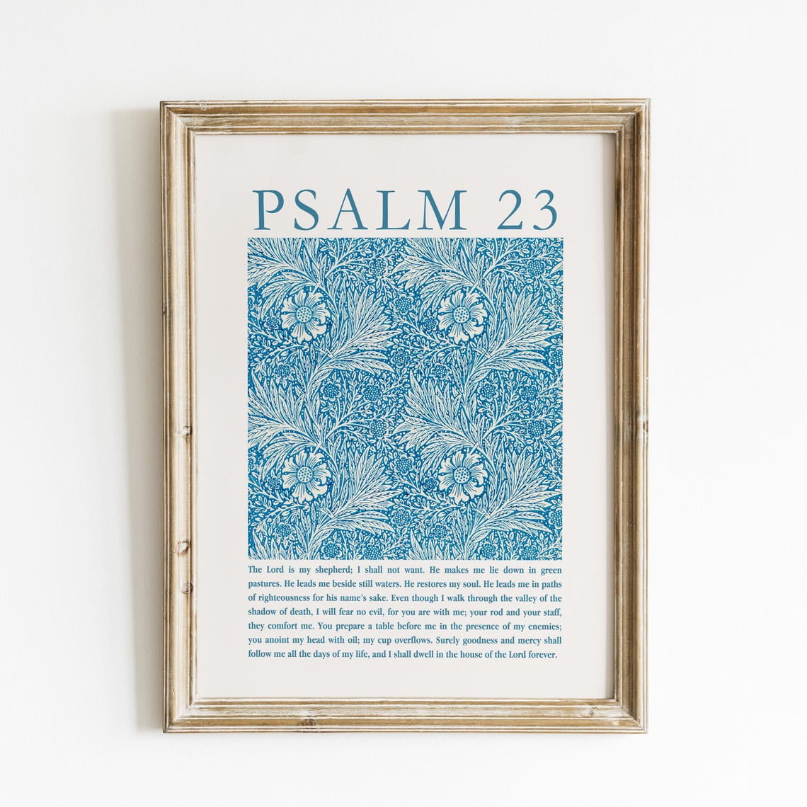 Curated visual reference: Picture Idea: Psalm 23 William Morris Print Christian Wall Art Bible Verse