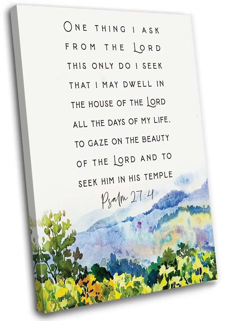 Psalm 27 4 Bible Verse Wall Decor Inspirational Bible Prints Posters ...