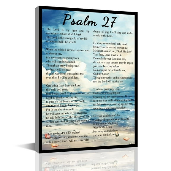 Psalm 27 Biblical Modern Canvas Wall Art Bible Verses Wall Decor The Lord Is My Light And My Salvation Scripture Poster Ocean Decoration For Living Room Bedroom Office Wall Decor