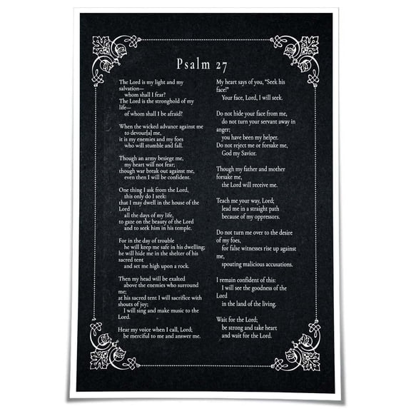 Psalm 27 Prayer Wall Art Bible Verse Poster Vintage Scripture Wall Decor Dining Room Poster Decoration Artwork for Bathroom