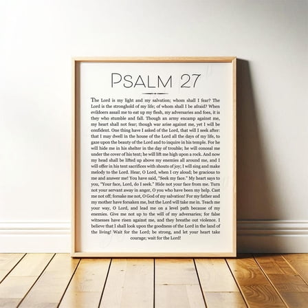 Psalm 27: "The Lord Is My Light And My Salvation", Bible Verse Print, Christian Scripture Wall Art, Print Or #2070, Unframed Poster Size 8x12