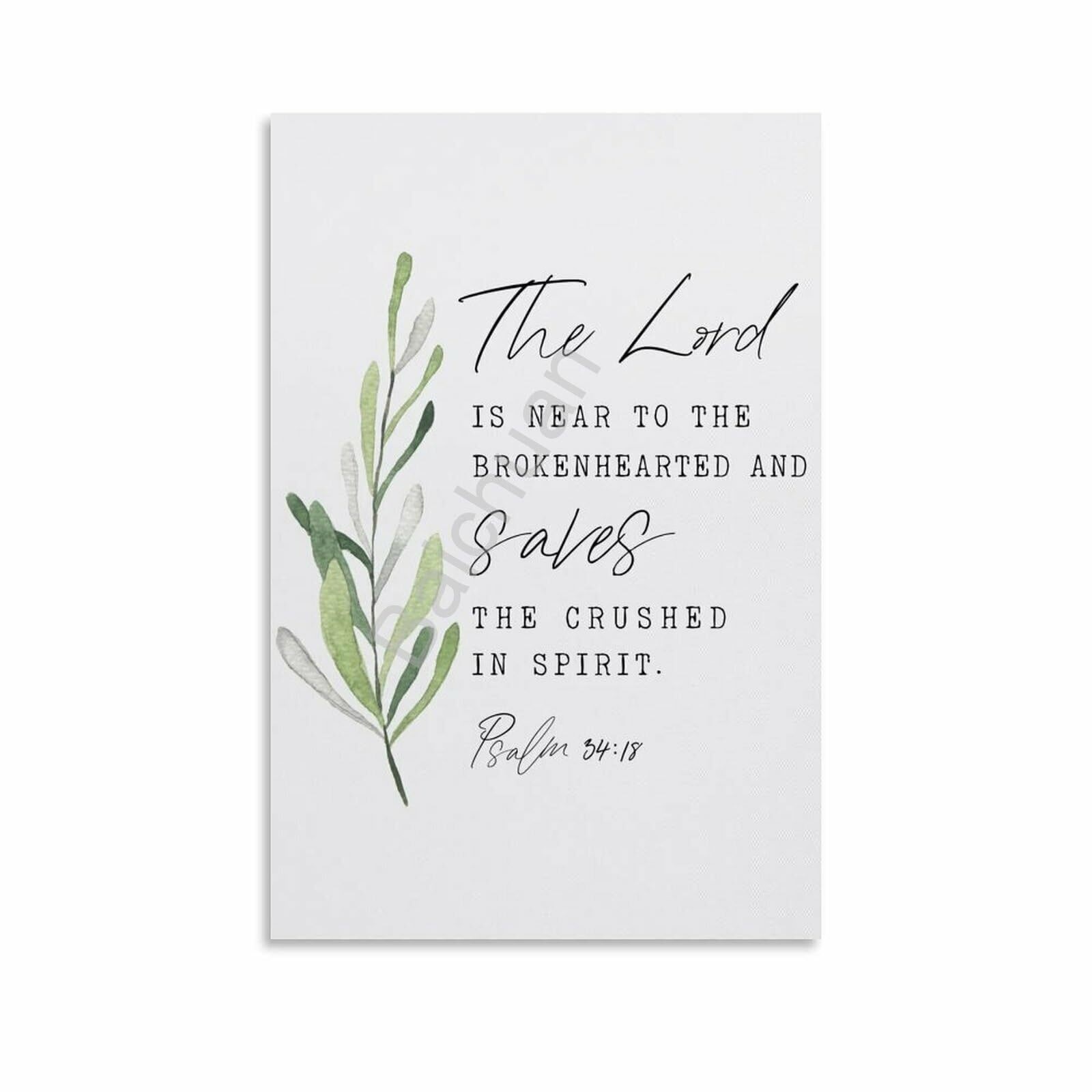 Psalm 34 18 Bible Verse Christian Wall Art Poster 1 Canvas Painting ...