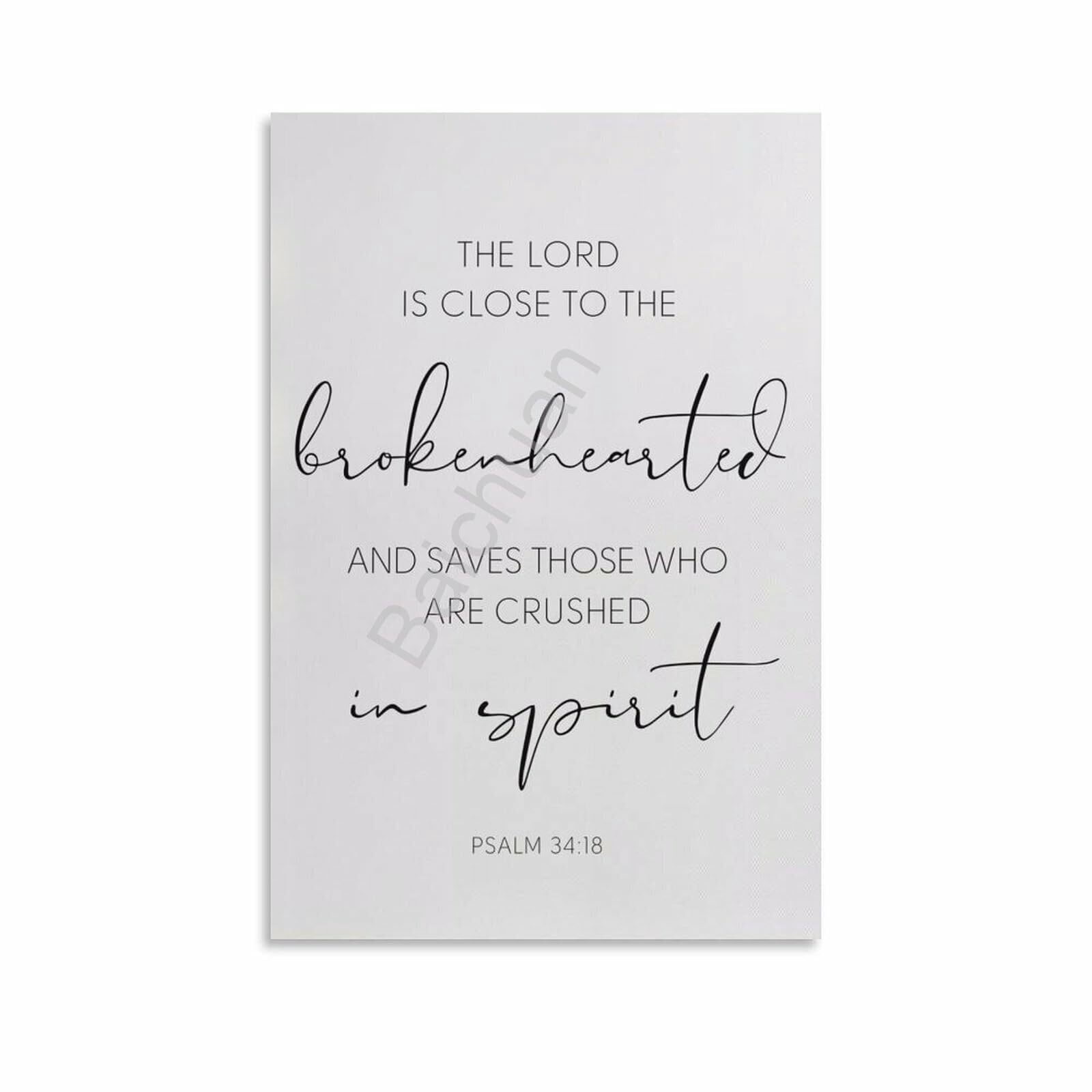 Psalm 34 18 Bible Verse Christian Wall Art Poster 4 Canvas Painting ...