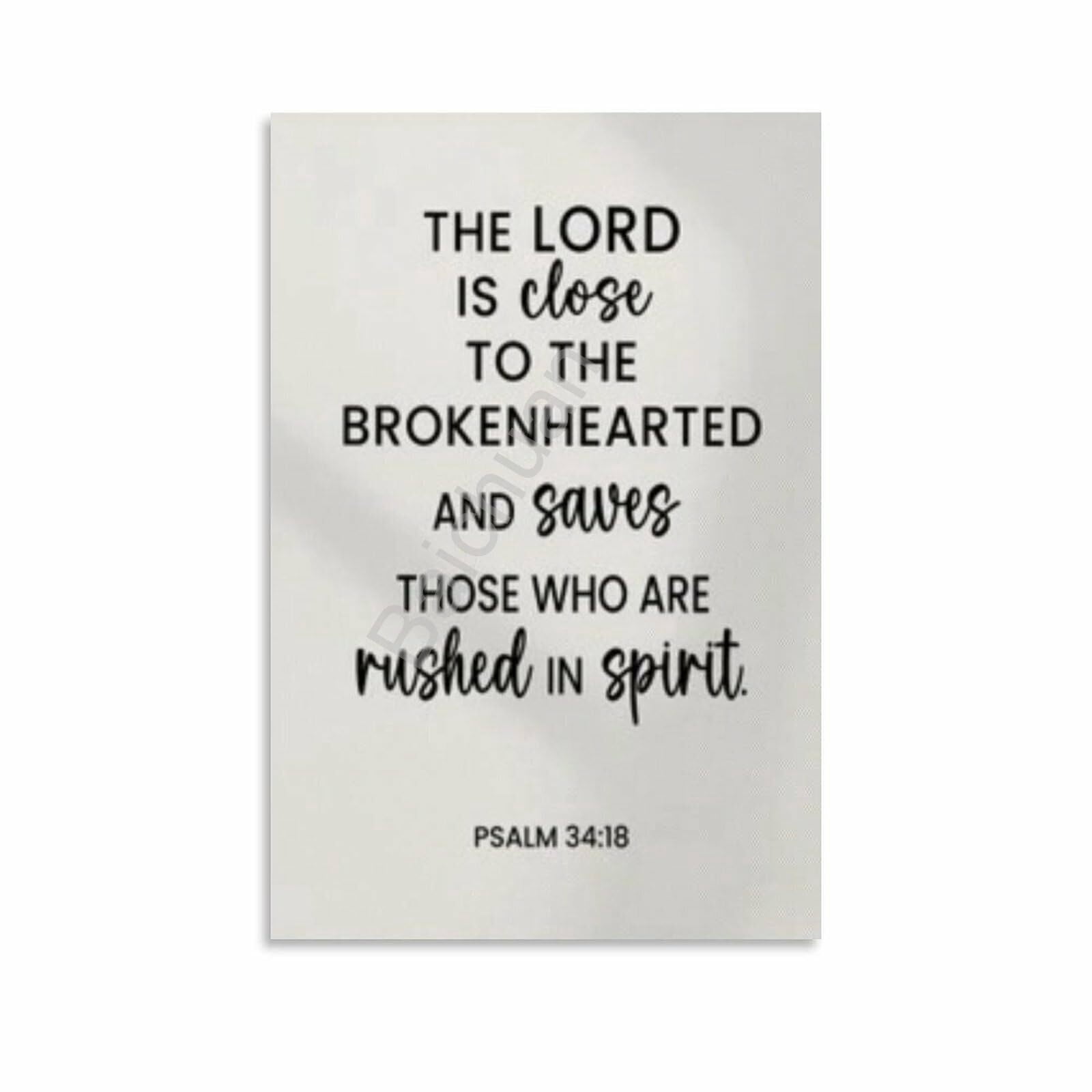 Psalm 34 18 Bible Verse Christian Wall Art Poster 9 Canvas Painting ...