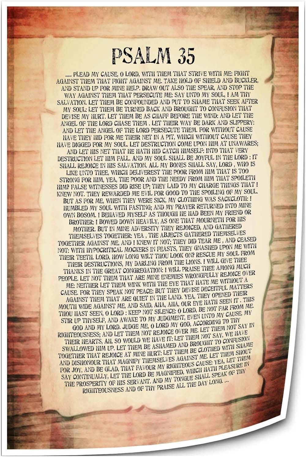 Vertical Scripture Psalm 35 Bible Verse Wall Art Scripture Poster Landscape Painting ...