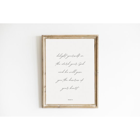 Psalm 374 Print Scripture Wall Art Minimalist Cursive Christian Wall Art Bible Verse Quote Affirmation