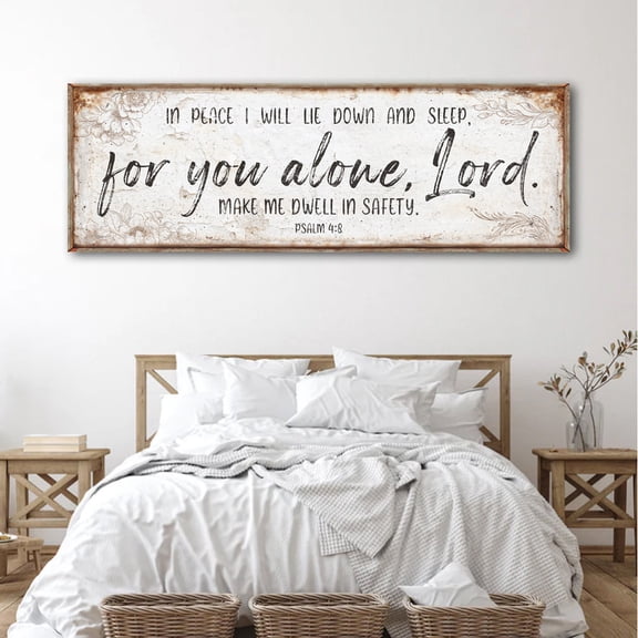 Psalm 4:8 In Peace I Will Lie Down Bible Verse Sign, Christian Home Decor