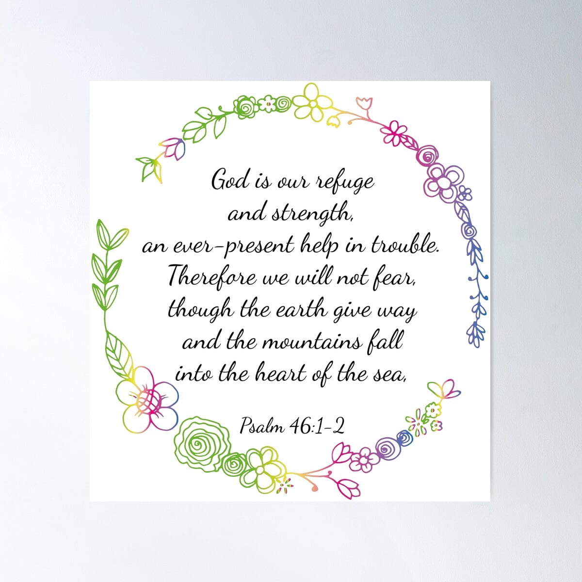 Psalm 46:1-2 Poster Wall Art, Modern Wall Decor For Living Room Bedroom ...