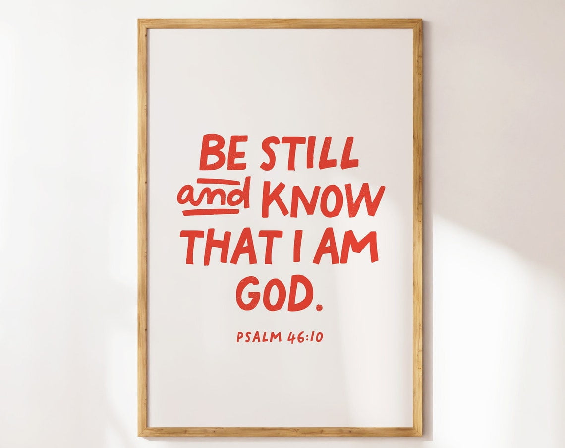 Psalm 46:10 Christian Wall Art Minimalist Bible Verse Quote Wall Art ...