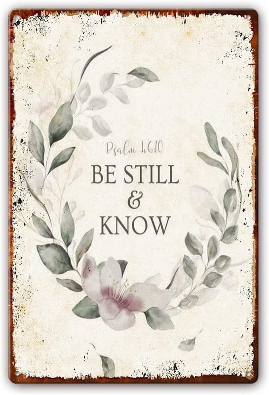 Psalm 46:10 Metal Tin Sign Bible Scripture Wall Decor Inspirational ...