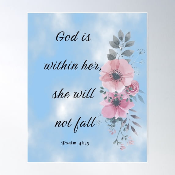 Psalm 46:5, Bible Verse Poster Wall Art, Modern Wall Decor For Living ...